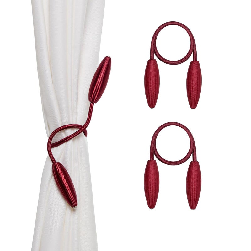 أس دبليو تول SWTOOL 2-Pack بورجوندي الستار Holdbacks الزخرفية نافذة الستارة تويست الستائر Tiebacks عشوائية النمذجة أصحاب الستار (بورجوندي) - Image 1